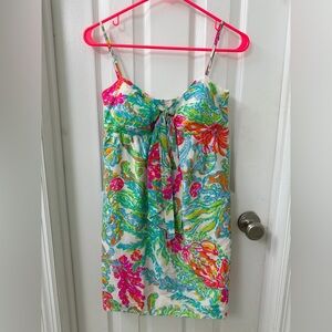 Lilly Pulitzer Charlotte empire waste silk Multicolor Smocked Dress
